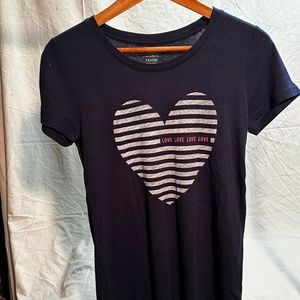 Blue Favorite Gap T-shirt w/ Heart (Love Love Love) Petite Small